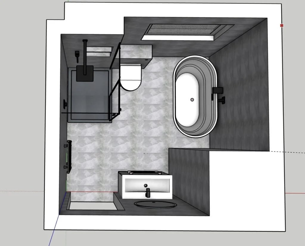 Design layout for the Bridge of Don bathroom