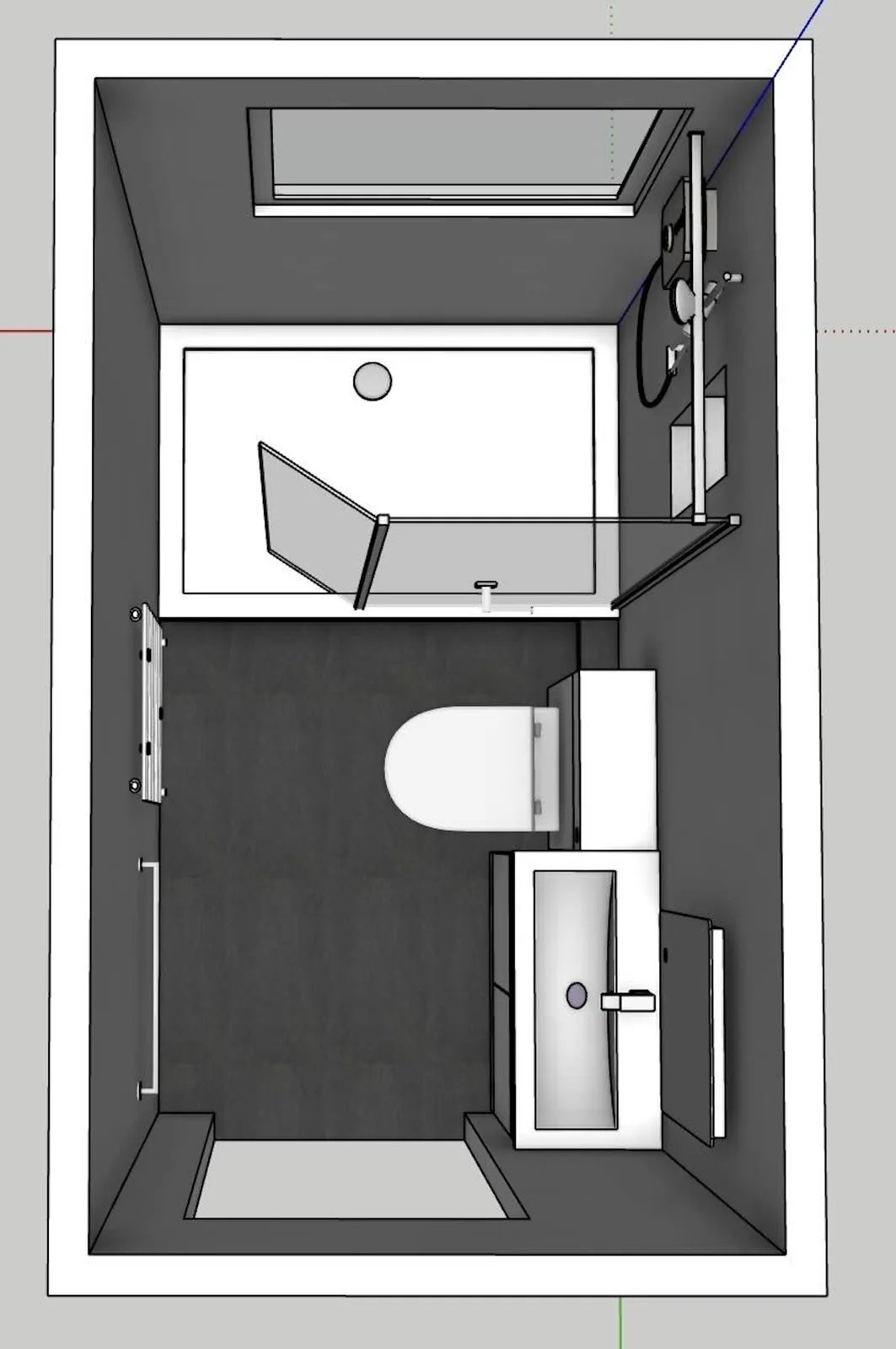 Compact shower room design layout