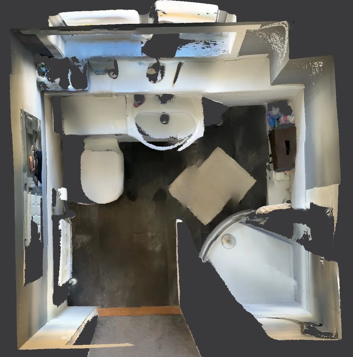 Original bathroom scan — before refurbishment