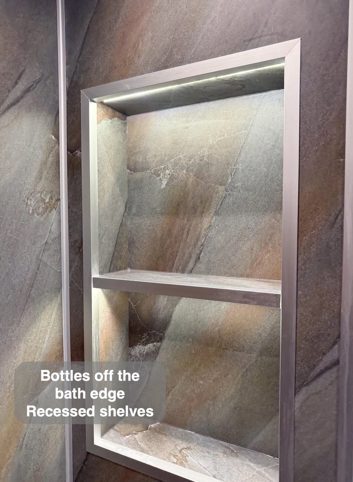 Recessed shelves