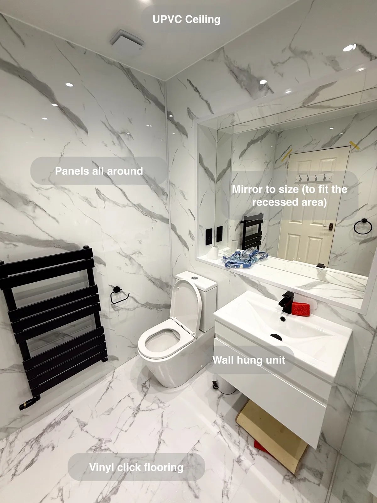 Full Aberdeen Bathroom Refurbishment in a Marble-Effect Finish