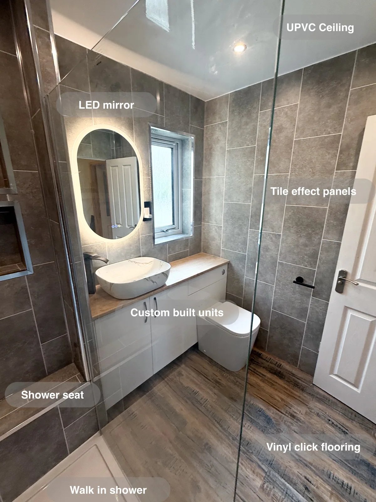 Contemporary Bathroom Refurbishment with Walk-In Shower Aberdeen