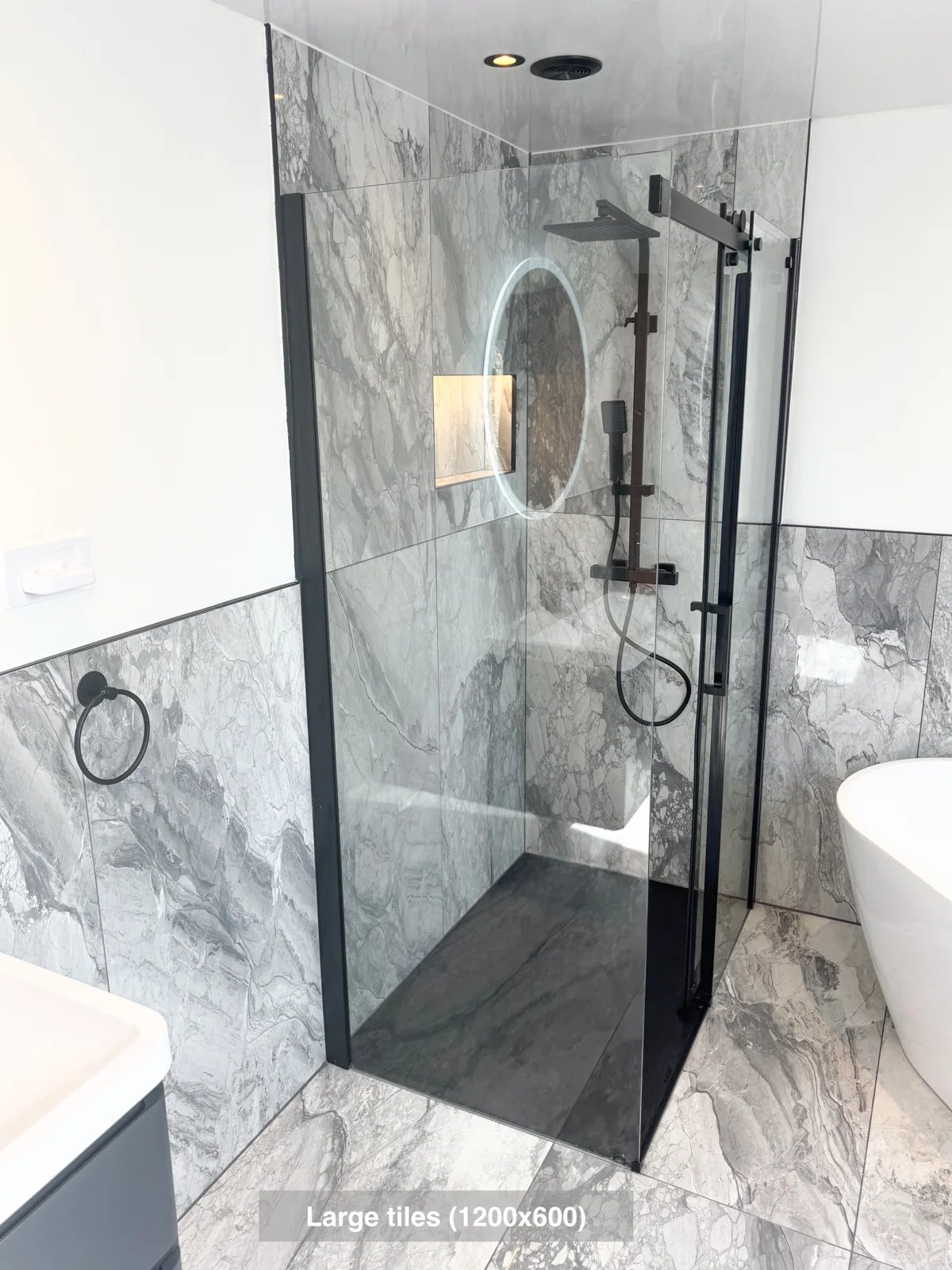 A Bath and Separate Shower in Stonehaven