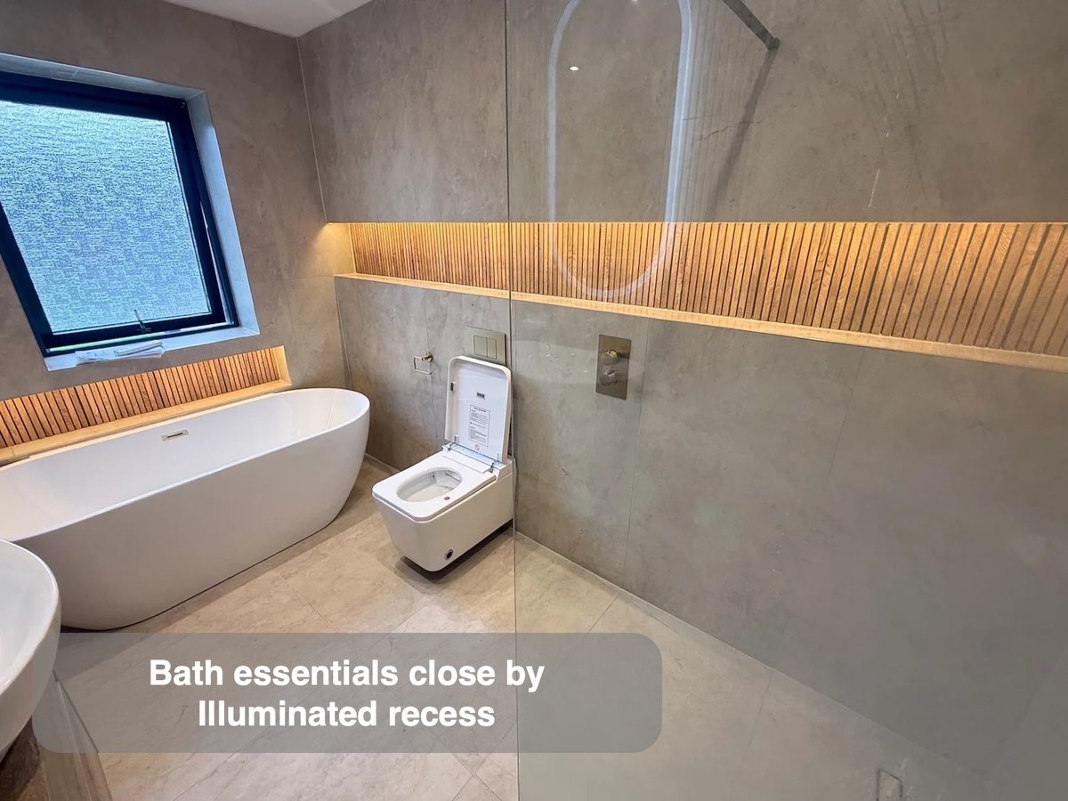 Bath essentials close by — Illuminated recess