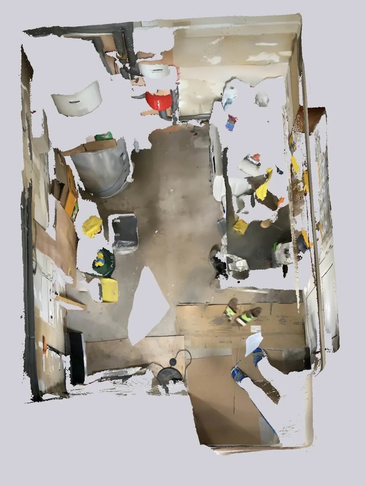 Original utility room scan top view