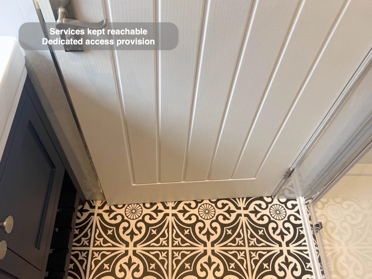 Panelled door and patterned floor