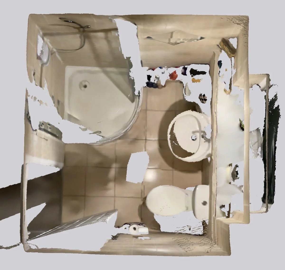 Original bathroom scan — before refurbishment