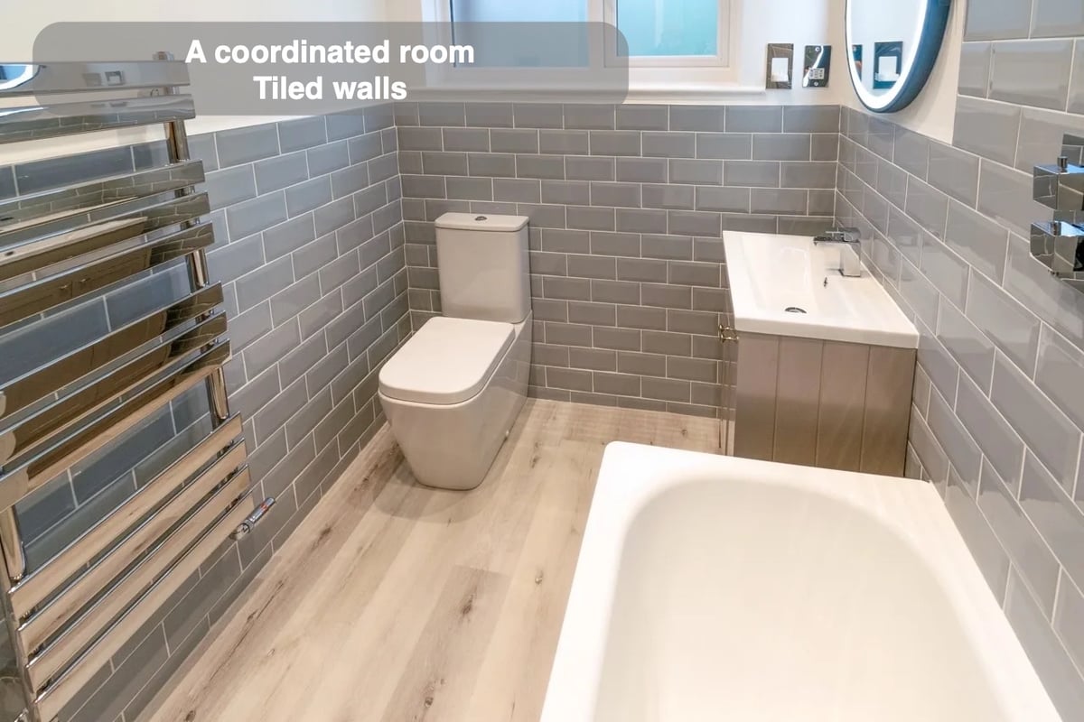 A coordinated tiled finish in Cults bathroom