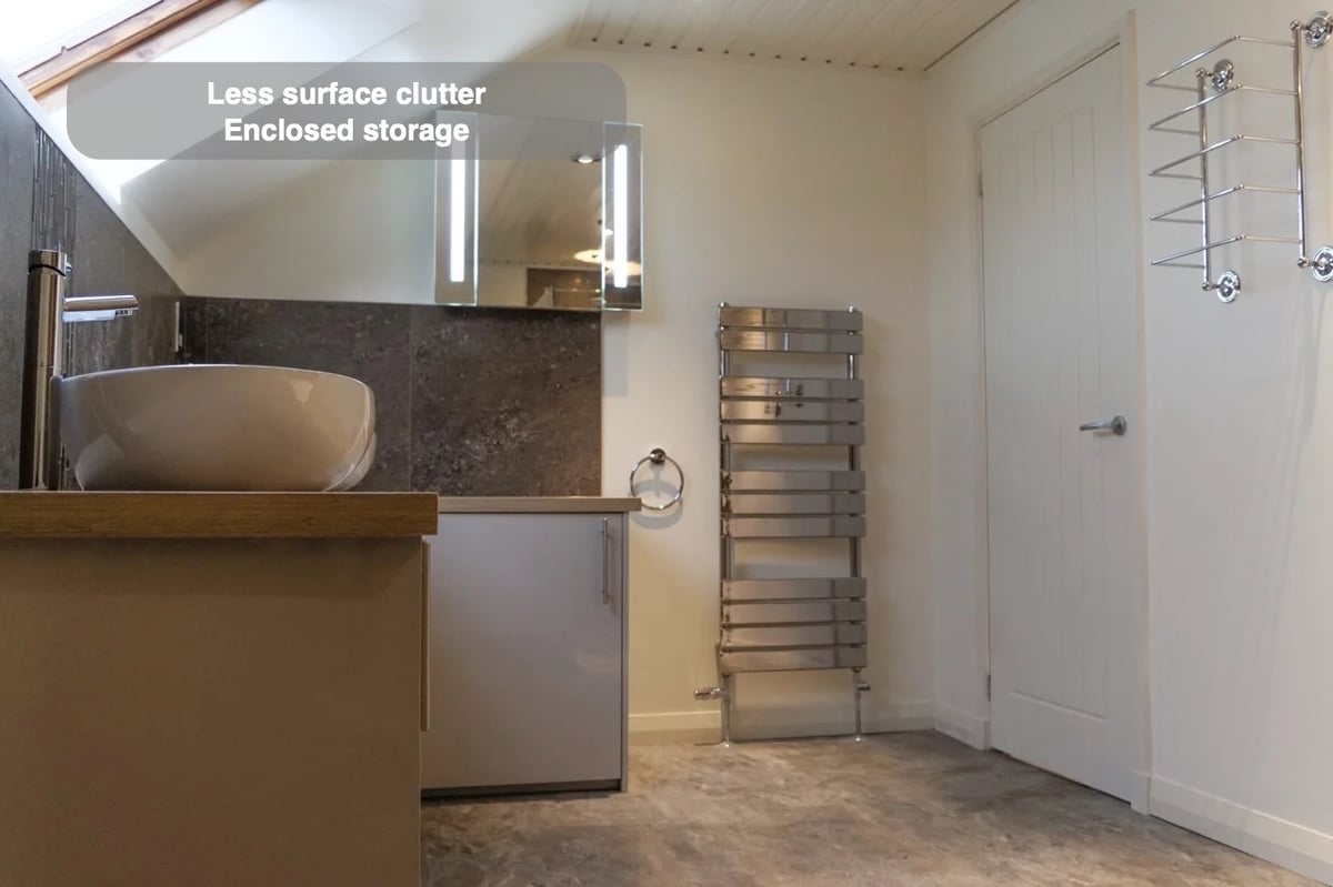 Everyday items have a home in the completed Inverurie bathroom