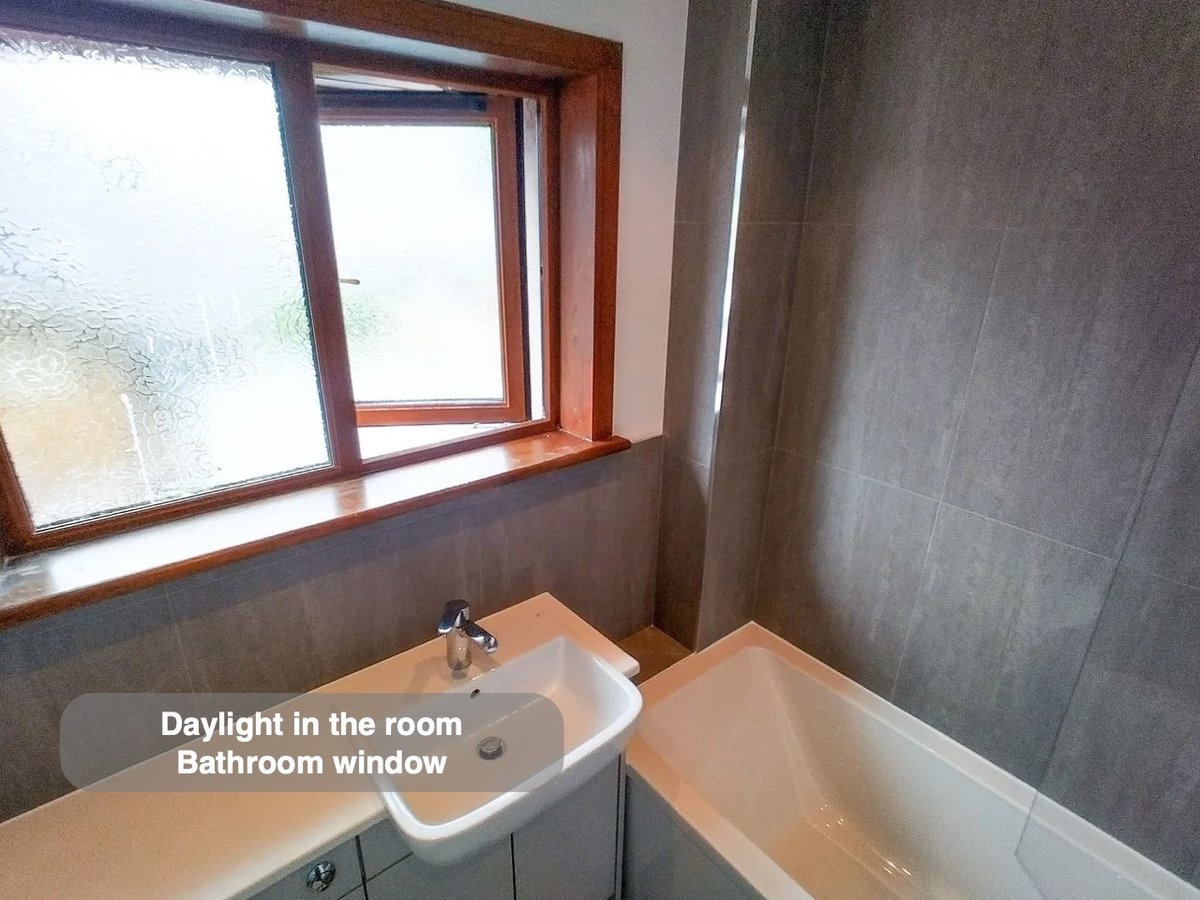 Daylight within the layout in the completed Mastrick, Aberdeen bathroom