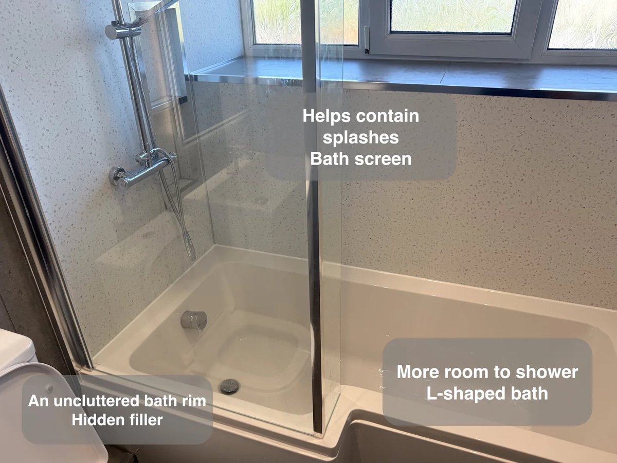 Comfortable showering, with a bath when you want it in the completed Aberdeen bathroom