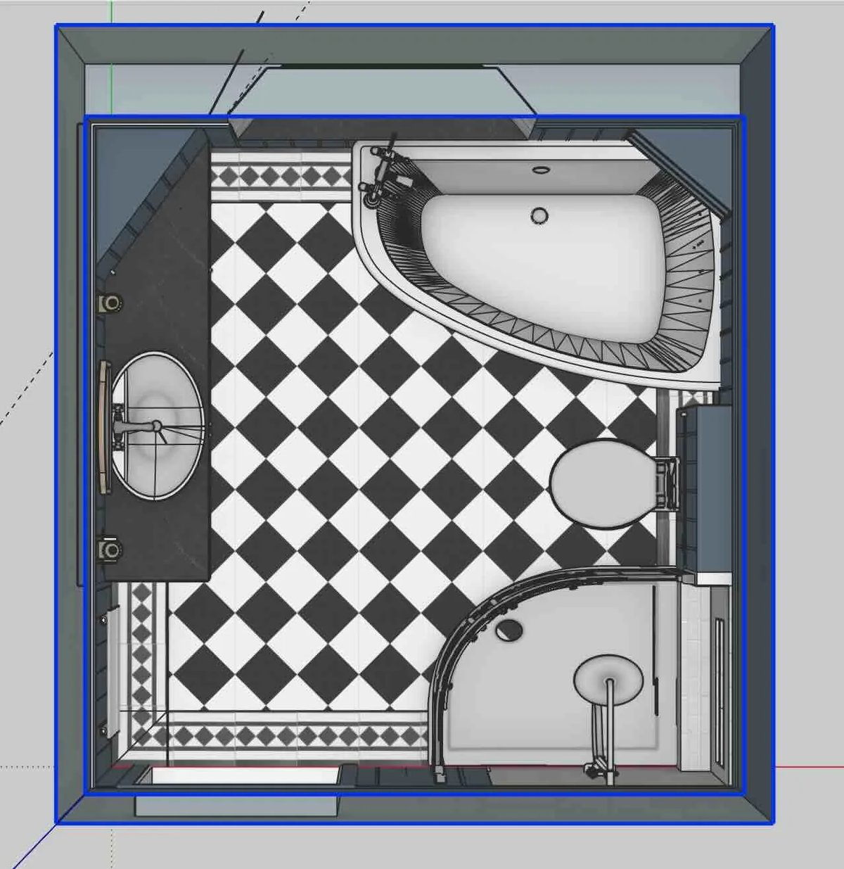 Design layout for the Rosemount, Aberdeen bathroom
