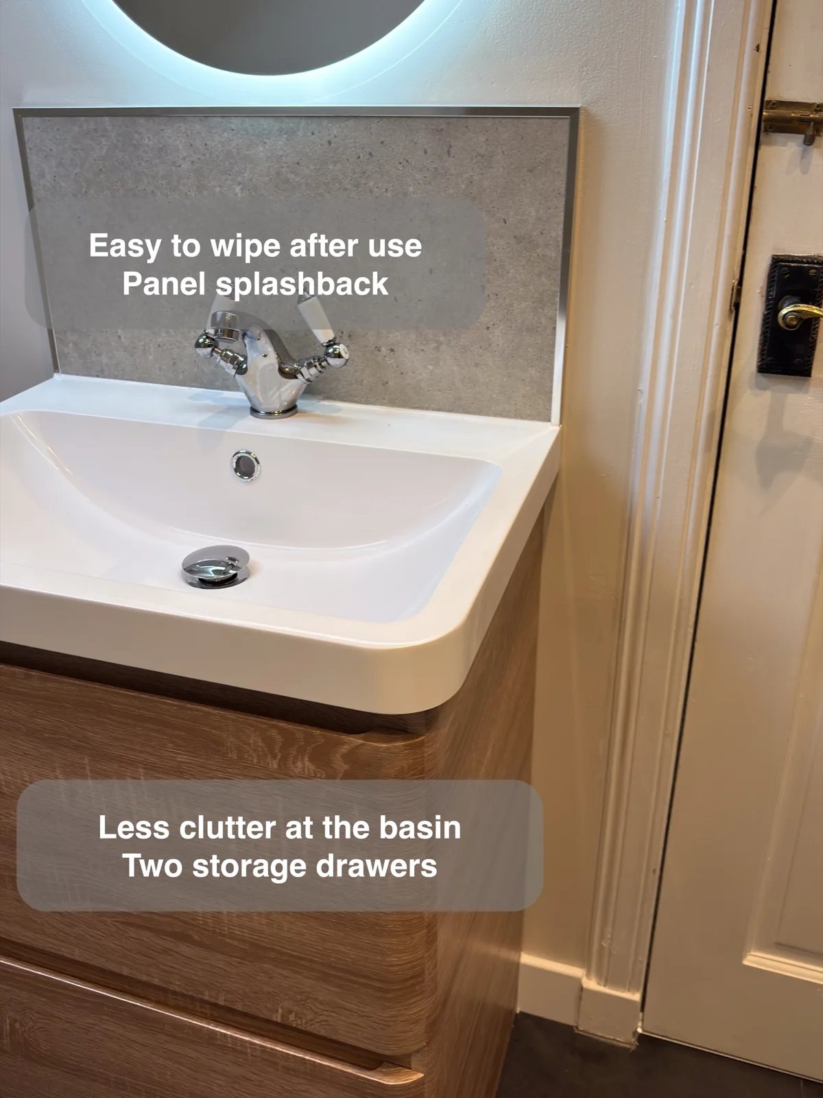 Storage that belongs in the room in the completed Balmedie bathroom
