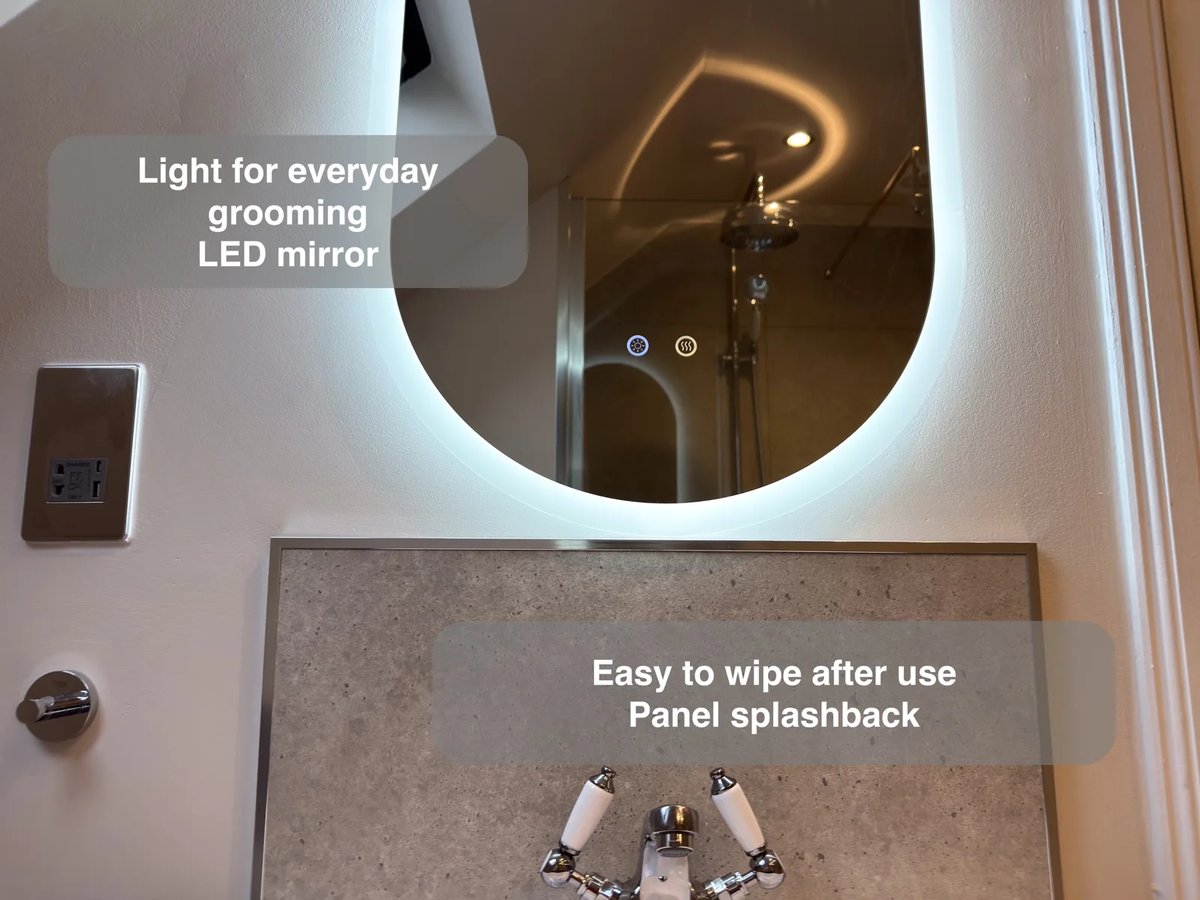 Better light for getting ready in the completed Balmedie bathroom