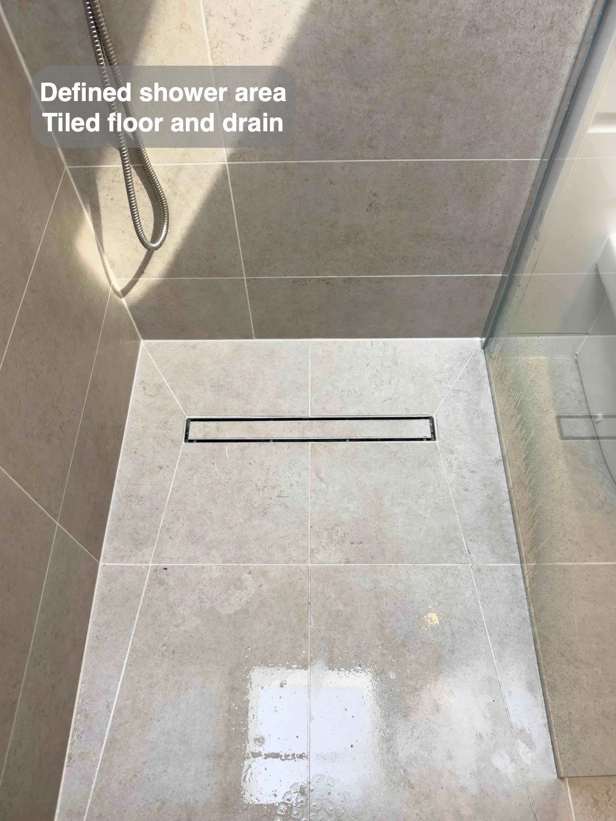 Tiled wetroom floor and linear drain