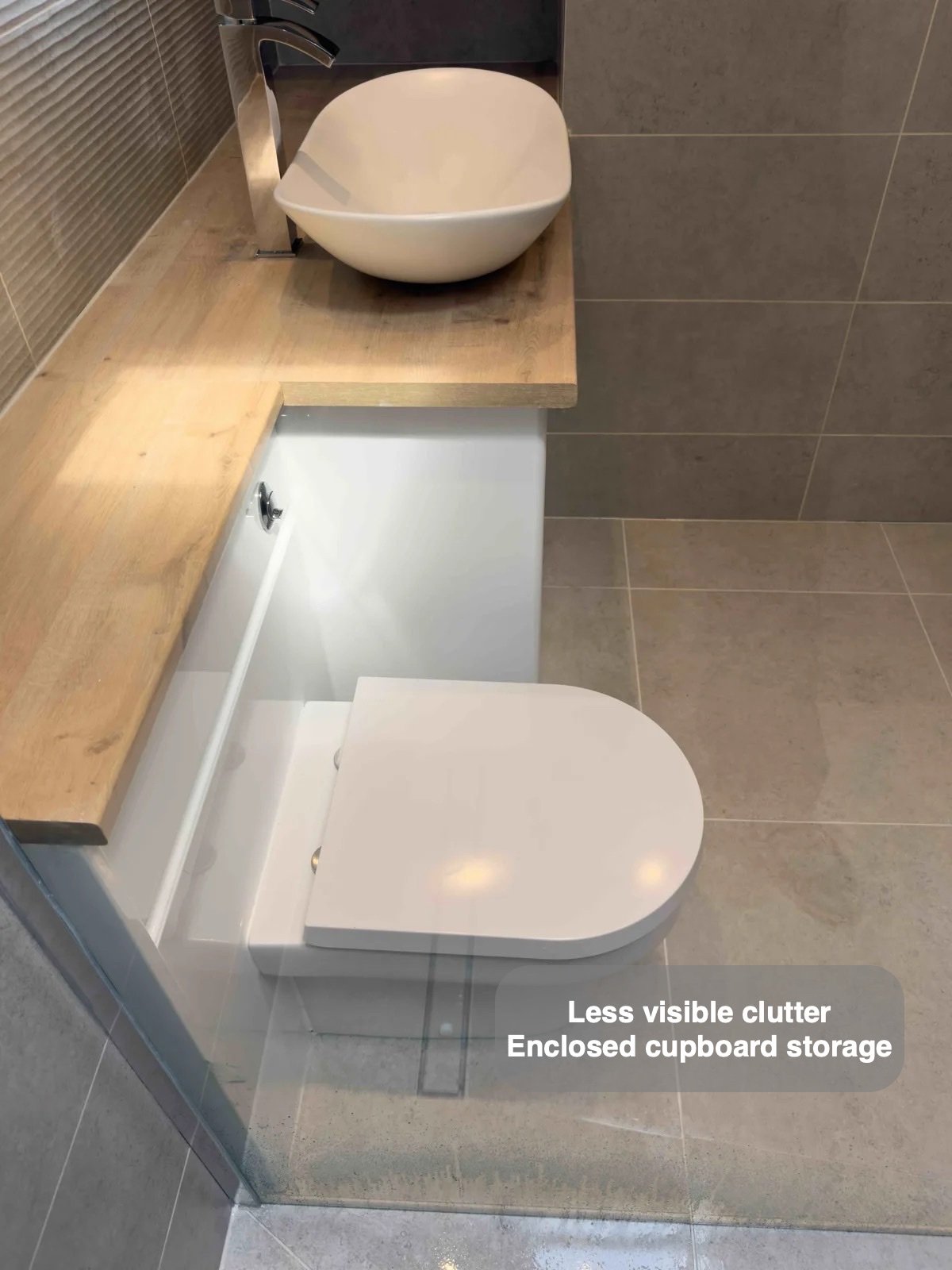 Furniture seen from shower side