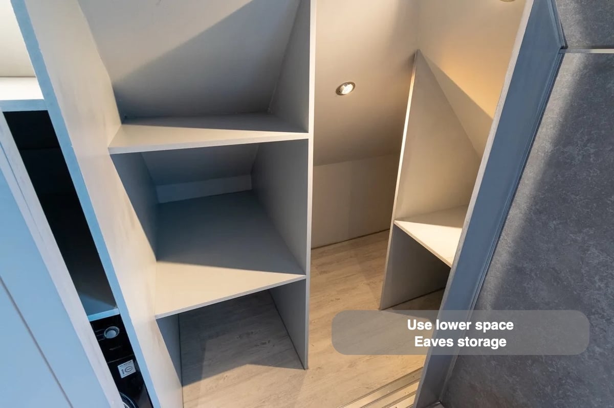 Make lower space useful in the completed West End, Aberdeen bathroom