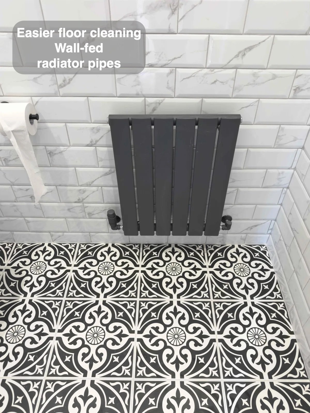 Wall-fed radiator pipes