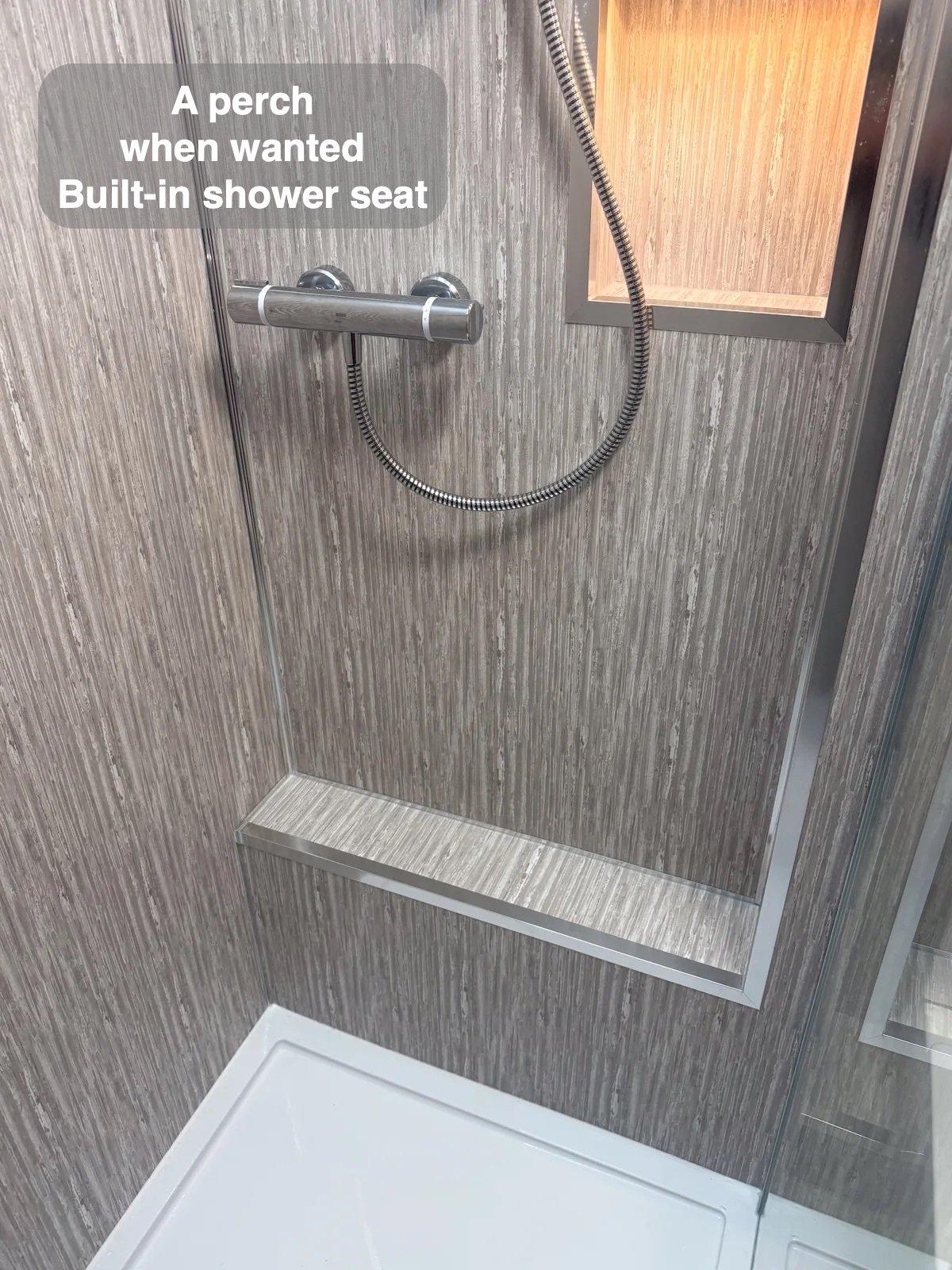 Built-in shower seat