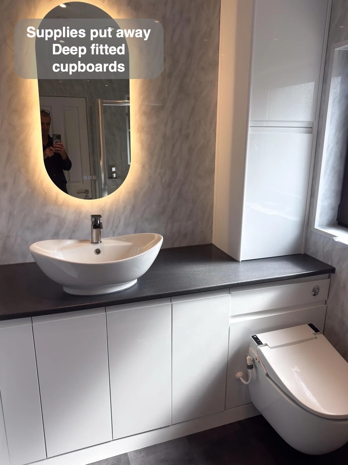 Deep fitted cupboards