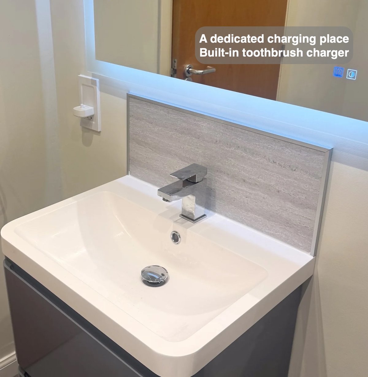 Basin and toothbrush charger