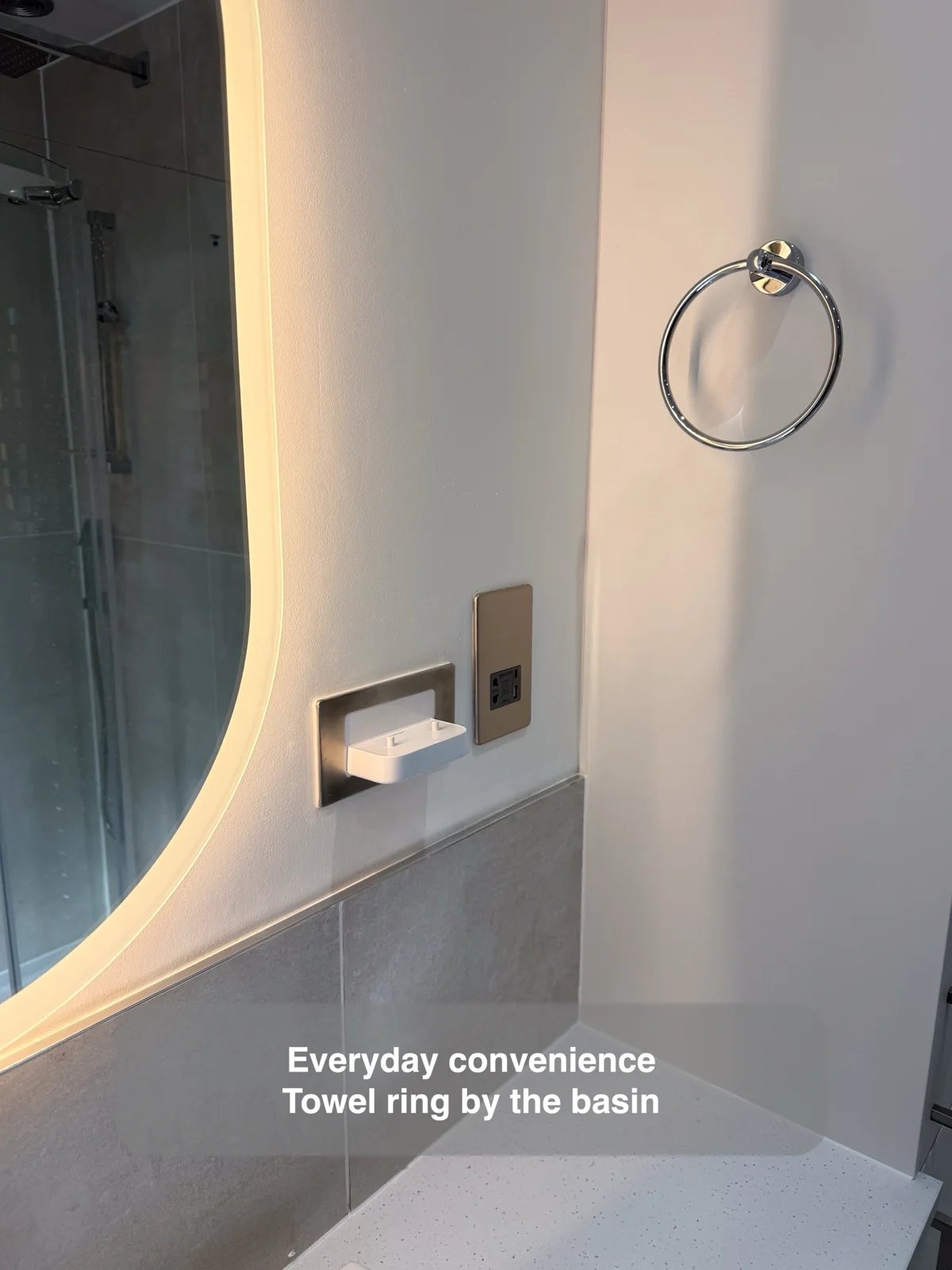 A useful place for towels in the completed Kingswells bathroom