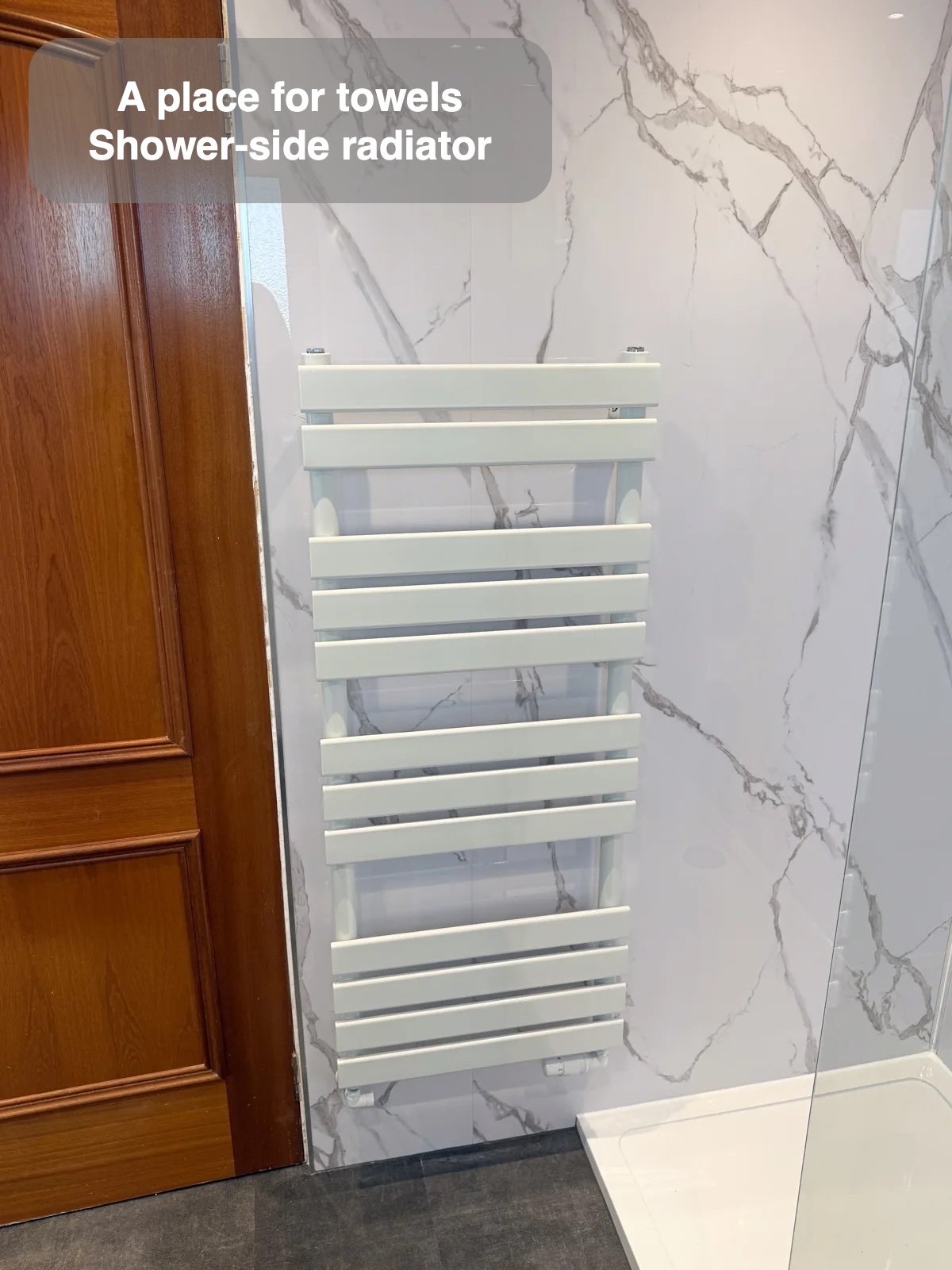 A lighter finish and useful conveniences in the completed Balmedie bathroom