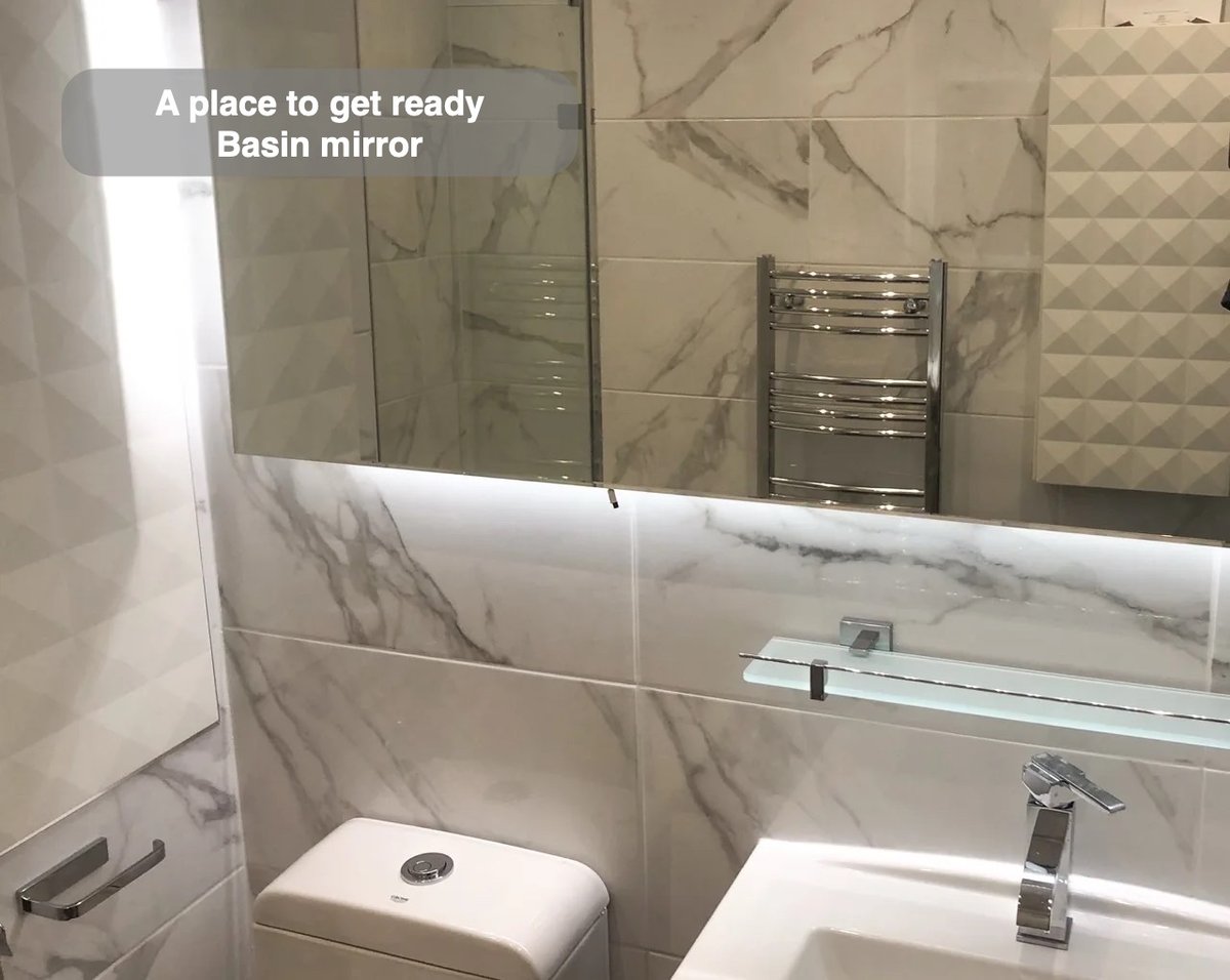 A place to get ready in the completed Hilton, Aberdeen bathroom