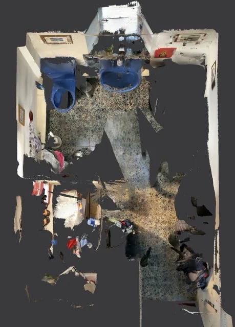 Original bathroom scan — before refurbishment