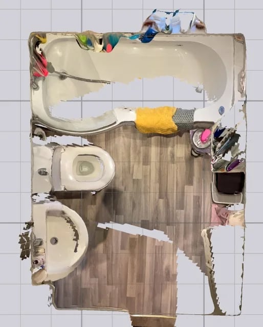 Original bathroom scan top view
