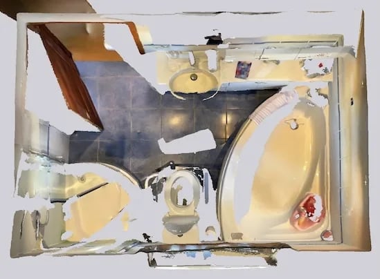Original bathroom scan top view