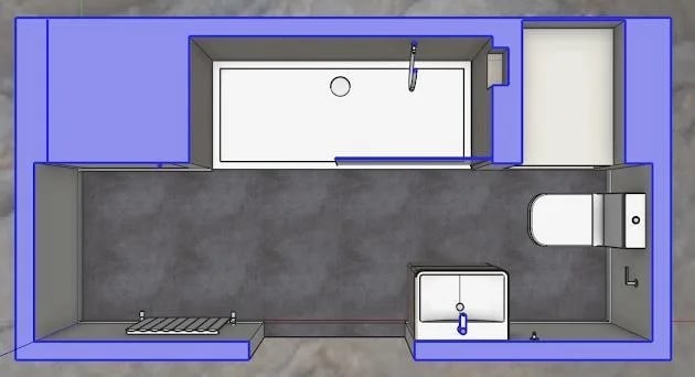 Design layout for the Balmedie bathroom