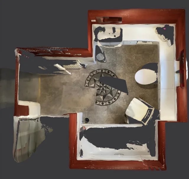 Original bathroom scan — before refurbishment