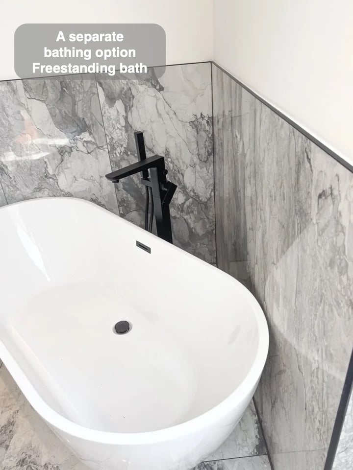 A Bath and Separate Shower in Stonehaven