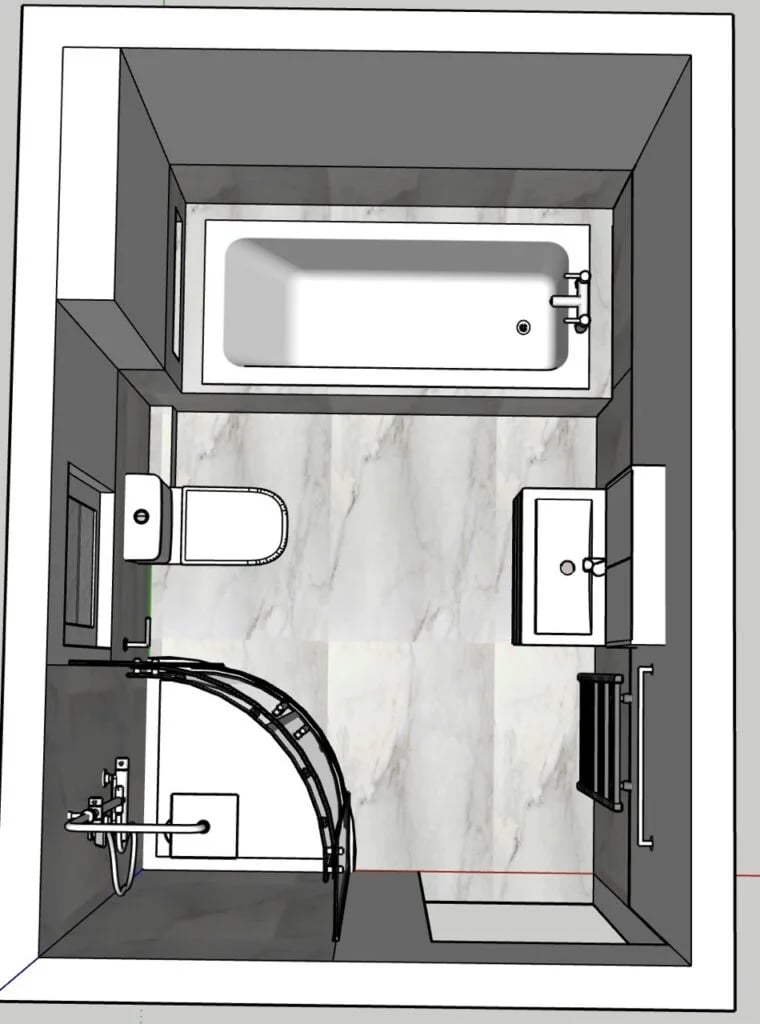 Design layout for the Kintore bathroom