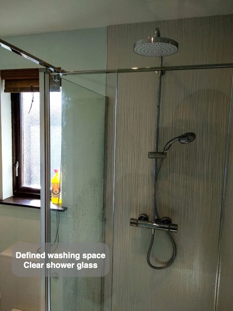 A dedicated place to shower in the completed Stonehaven bathroom