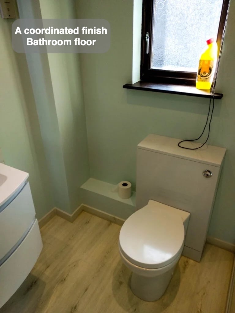 A consistent finish underfoot in the completed Stonehaven bathroom