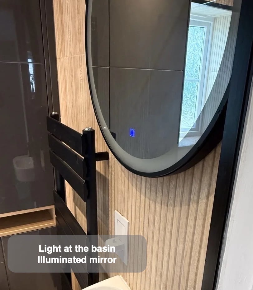 Small conveniences in the right places in the completed Ellon bathroom