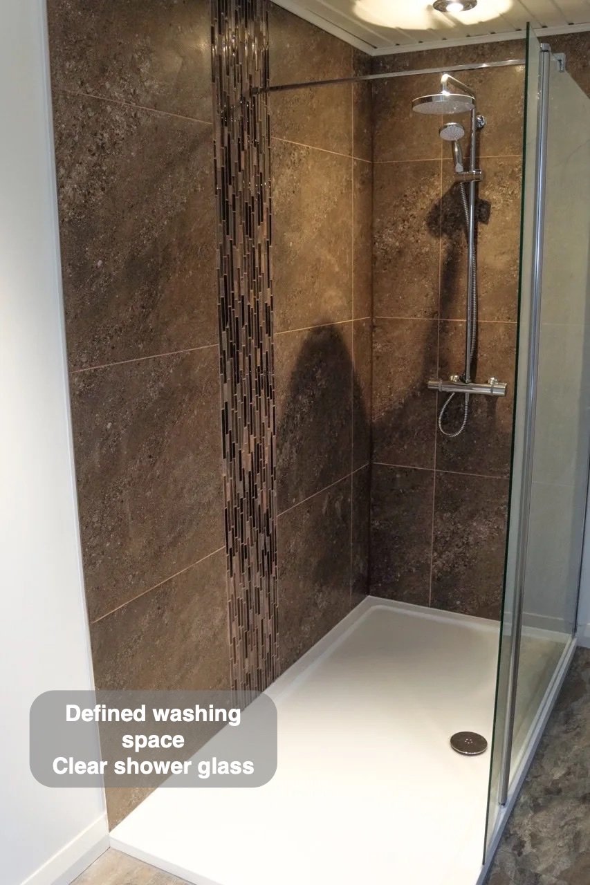 A dedicated place to shower in the completed Inverurie bathroom