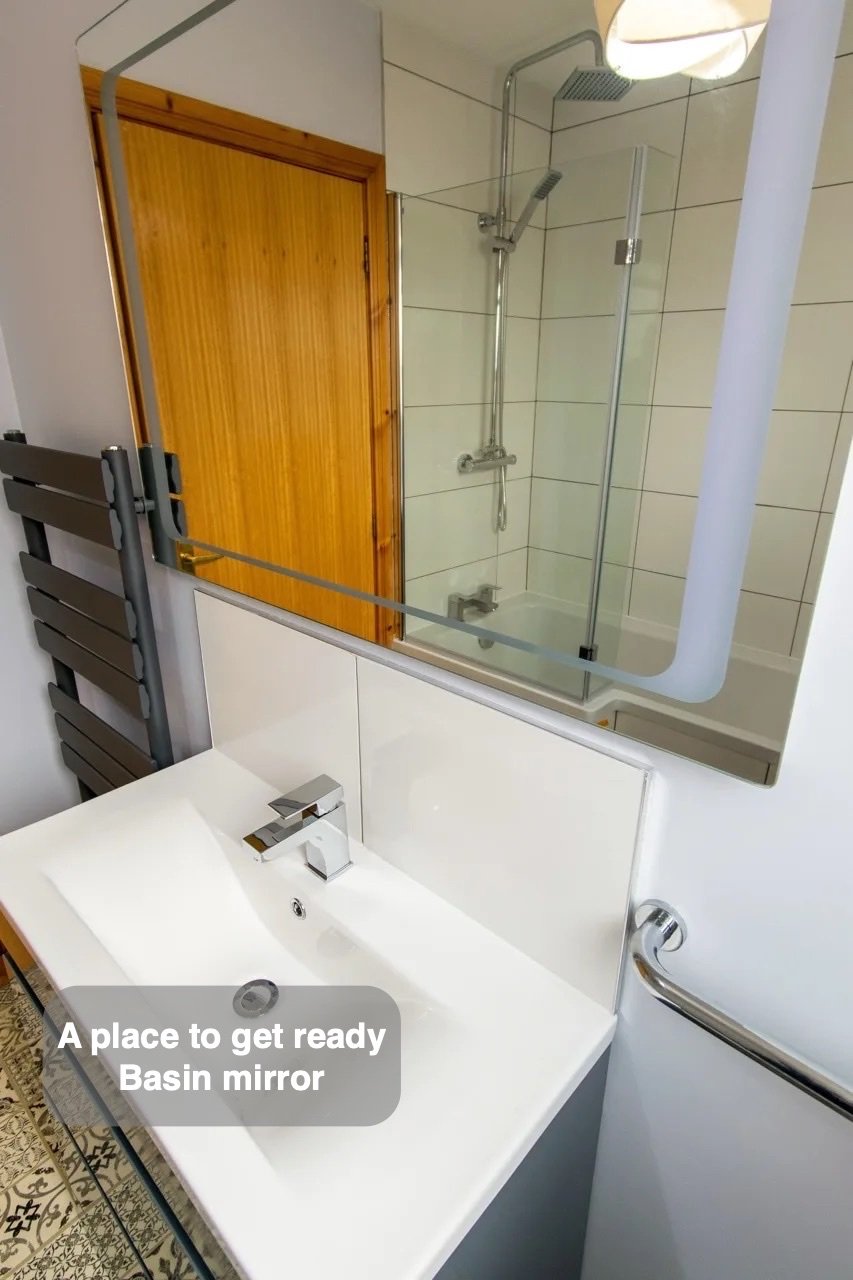 A place to get ready in the completed Balmedie bathroom