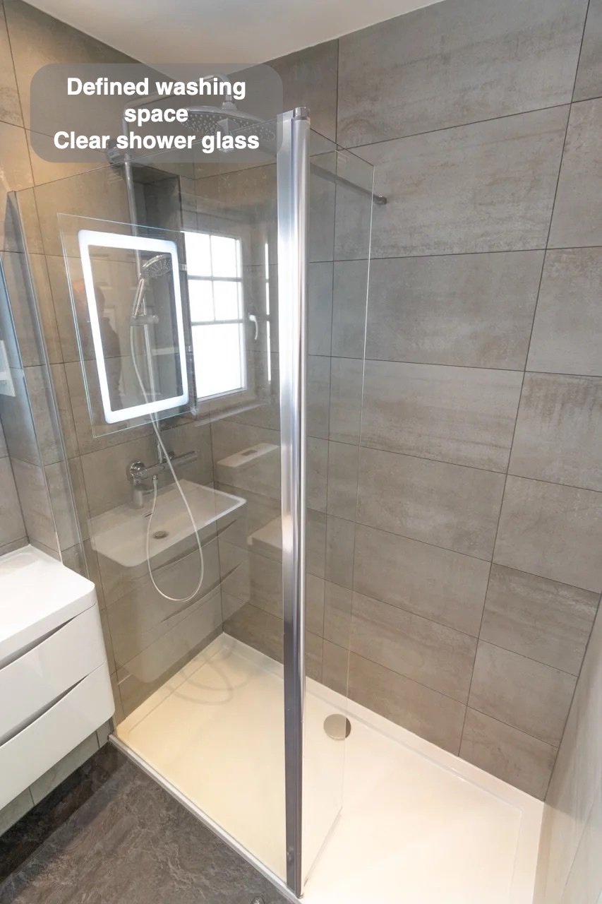A dedicated place to shower in the completed Westhill bathroom