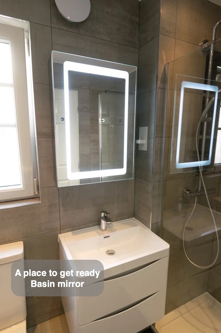 A place to get ready in the completed Westhill bathroom