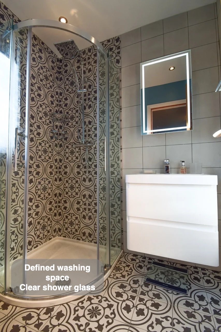 A dedicated place to shower in the completed Westhill bathroom
