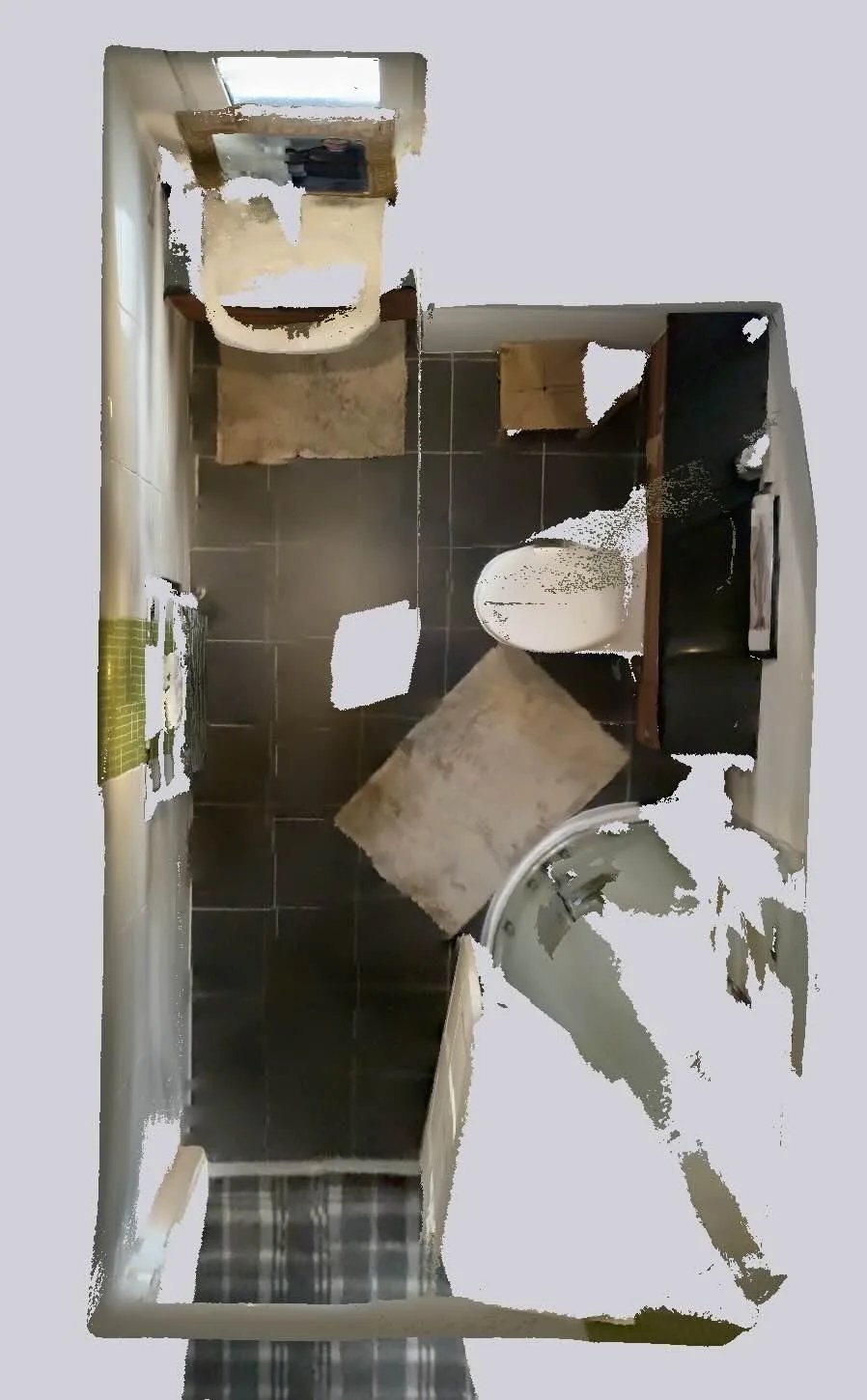 Original bathroom scan — before refurbishment