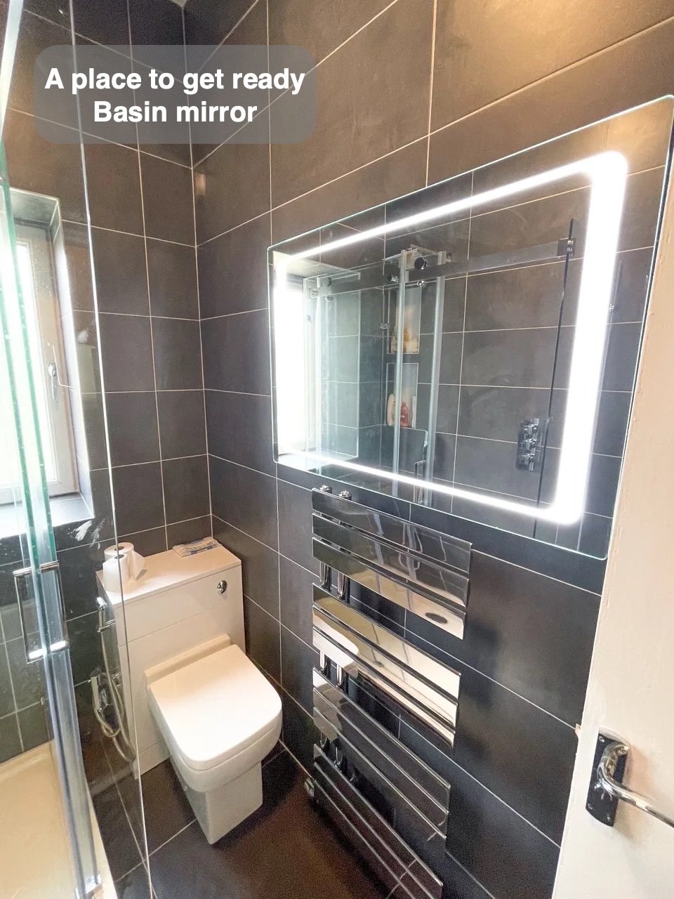 A place to get ready in the completed West End, Aberdeen bathroom
