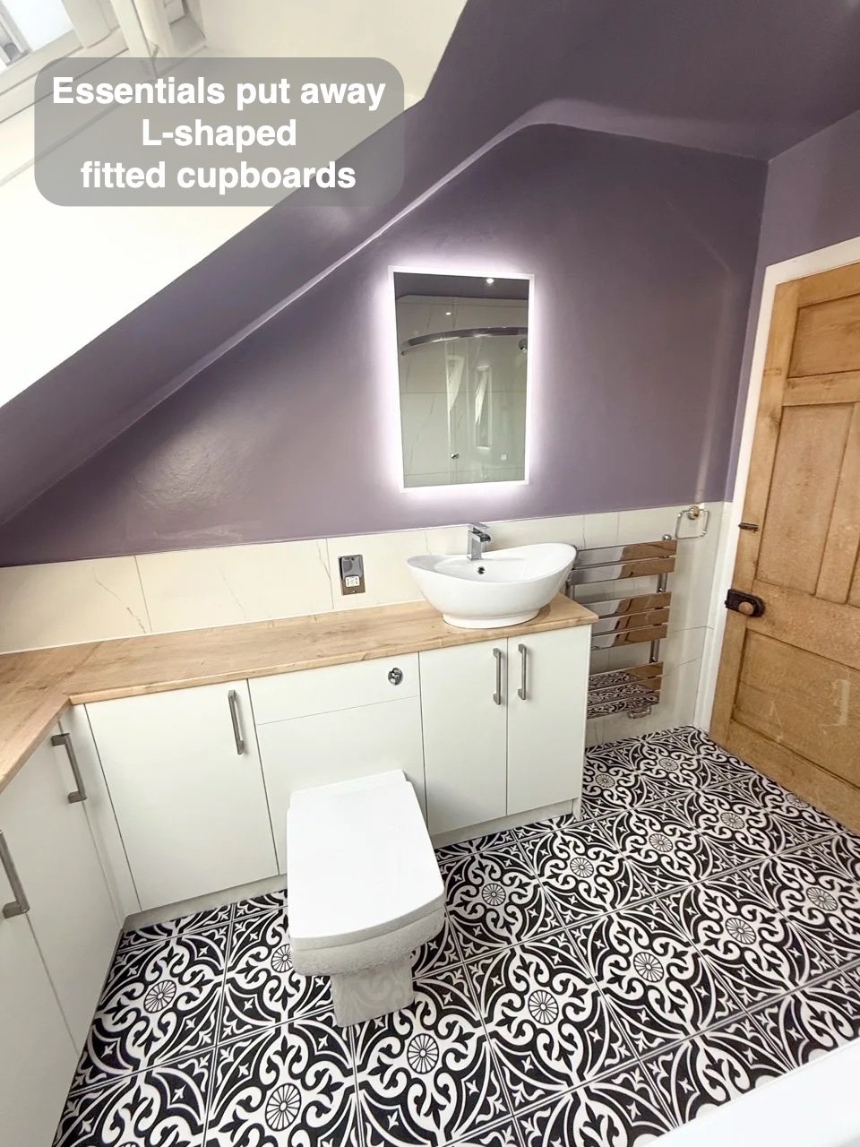 L-shaped fitted cupboards