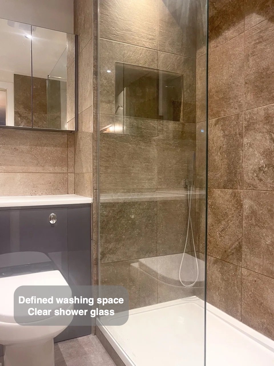 A dedicated place to shower in the completed Rosemount, Aberdeen bathroom