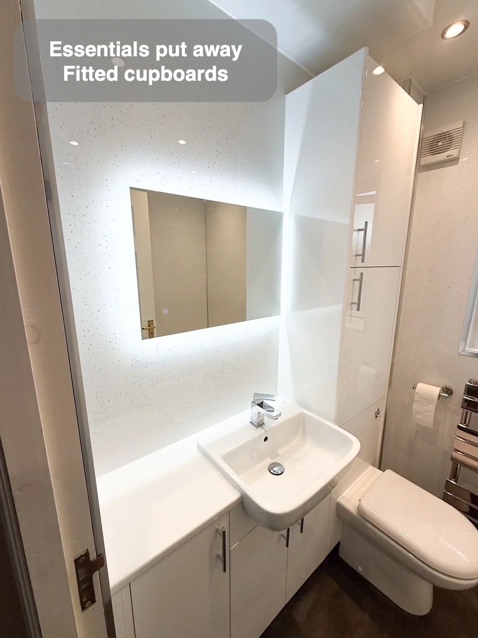 Storage fitted into the layout in Kingswells bathroom