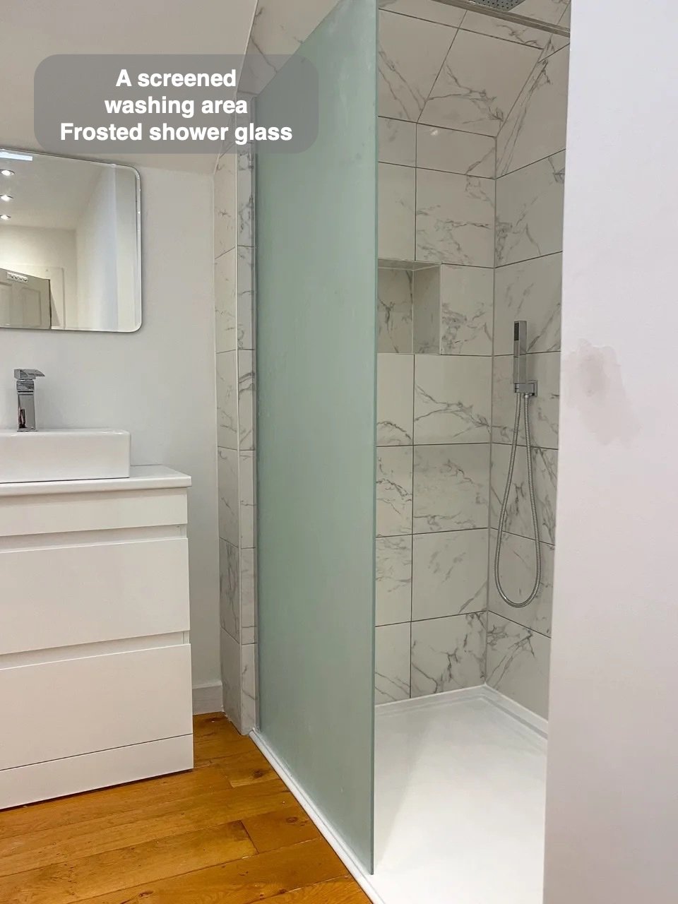 A dedicated place to shower in the completed Ellon bathroom