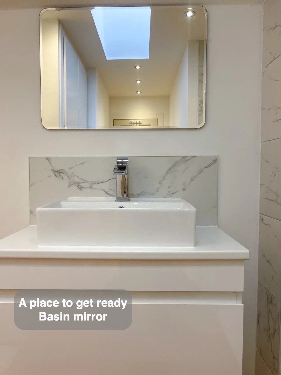 A place to get ready in the completed Ellon bathroom